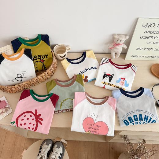 49.9元任选两件，单拍不发【儿童服饰丨春季长袖儿童T恤】面料舒适亲肤有弹性，无束缚感，款式清爽百搭，配校服牛仔裤都好看，90-170码、17色可选，上学、出游、居家、打底都能穿~ 商品图4