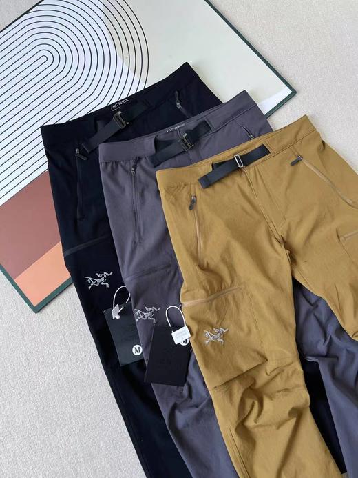 F030699纯色刺绣Logo腰带直筒休闲裤徒步登山裤长裤 商品图1