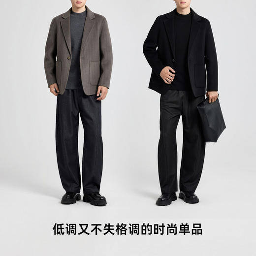 墨麦客男装羊毛双面呢外套男2025冬季新款高级感男士小西装81482. 商品图4