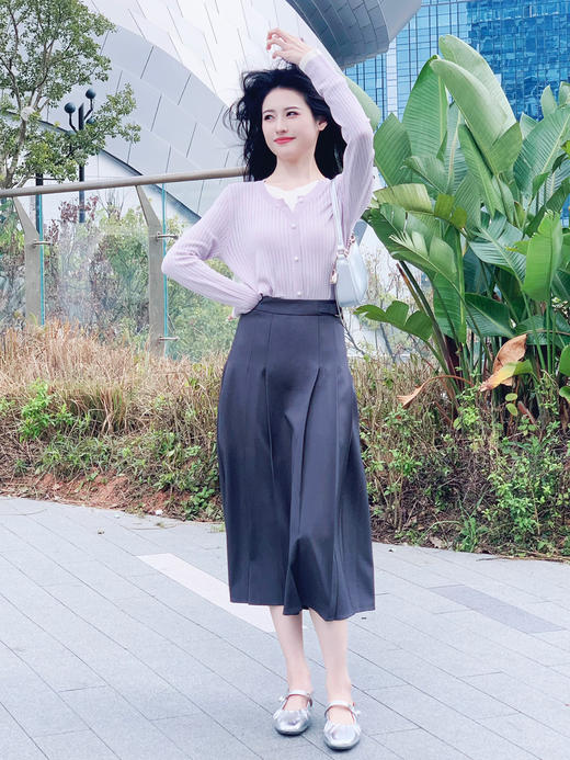 【百图lulu定制】【香芋针织衫】 软糯  假两件   圆领长袖针织衫 商品图3