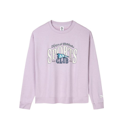 【超值】安踏套头卫衣 女当季新款优可丝宽松复古印花套头衫长袖上衣162438704 商品图7