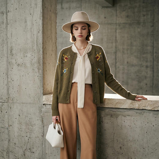 PALUOPO/PL圆领女开衫ET23057R-A/约重315g帕罗 商品图2