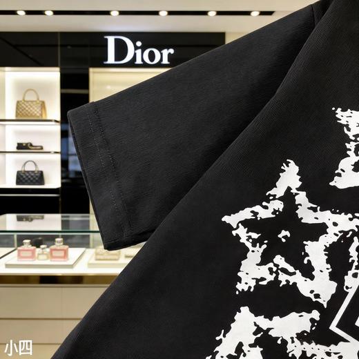 F030614精纺棉字母星星印花轻薄透气短袖圆领短袖T恤 商品图7