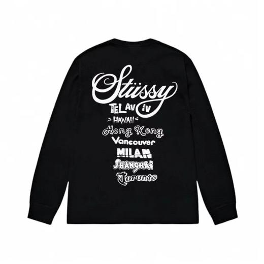 F030682城市巡游字母logo印花情侣圆领长袖T恤 商品图2