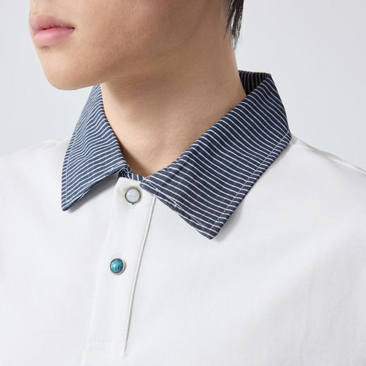 墨麦客男装高智通勤格纹领Polo衫男2026春新款撞色男士短袖75182. 商品图3