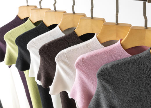 【高品质私服】【60支精纺羊毛半高领短袖】春夏贴身穿软糯不闷，微光若隐若现，基础款也显贵气YS88159【仅限签收48小时内退换】-CC 商品图3