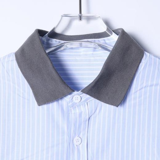 SDSA男装2026新款高贵轻奢韩系小众设计条纹拼接翻领长袖衬衫百搭 商品图1