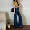 F030676复古慵懒松弛感深蓝阔腿裤垂感高腰牛仔裤 商品缩略图7