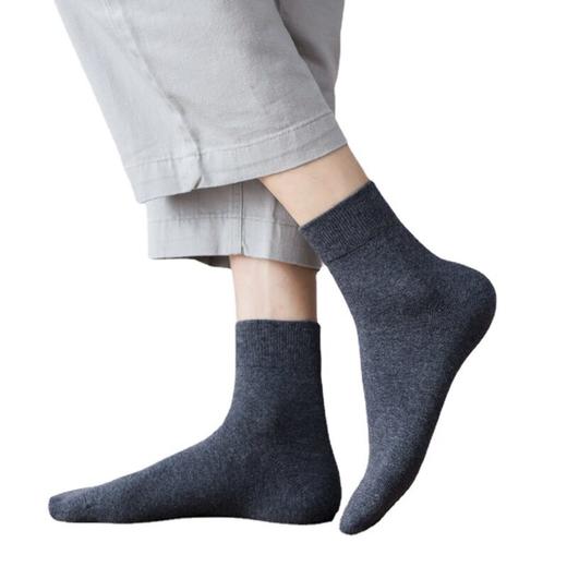 日式无印男士棉袜子良品商务休闲男袜纯色五分袜吸汗秋冬厚 商品图4