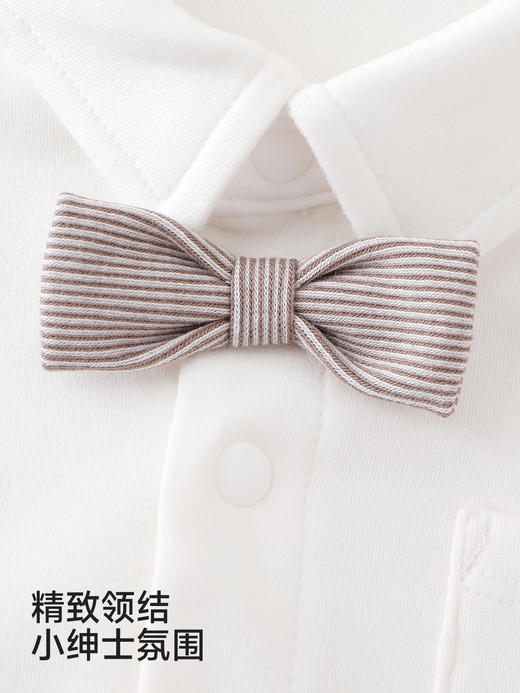 英氏婴儿连身衣男宝宝春夏外出爬服英伦小绅士连体衣YRHAJ1S009A 商品图3