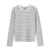 日式无印T恤衫良品全棉条纹T恤女款夏季长袖T恤女士T恤简约春秋夏 商品缩略图2