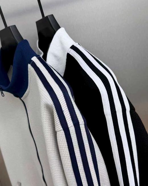 F030648男女同款针织华夫格立领运动宽松夹克外套 商品图2