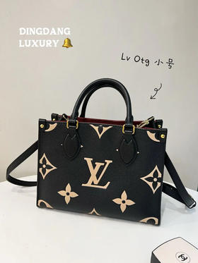 LV on the go 小号 黑白印花 牛皮 单肩包