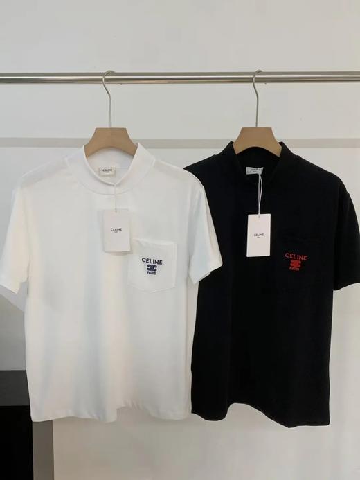 【xjwm1】26新款女士时尚口袋撞色刺绣短袖T恤！！ 商品图1