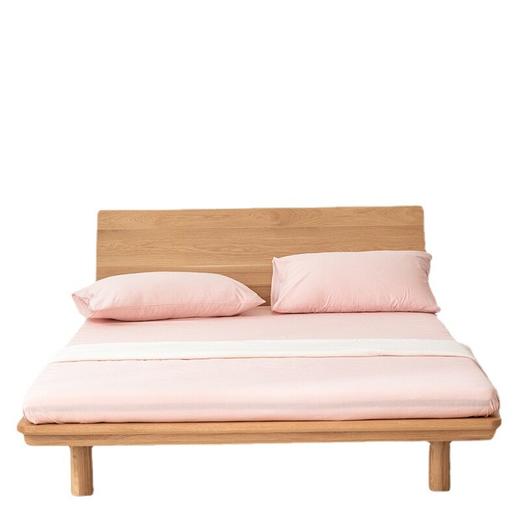 原南通素艺家居单品日式无印水洗棉格纹床笠良品纯色全棉床单简约 商品图4