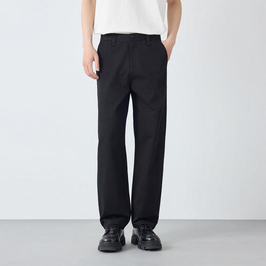 墨麦客男装高智通勤全棉休闲裤男2026春季新款直筒男士裤子91546. 商品图2