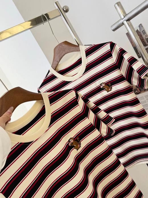 小禾同款条纹撞色刺绣短袖T  26Y03023- 商品图10