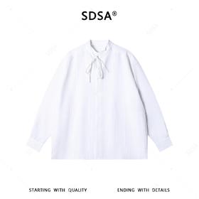 SDSA男装2026新款高贵轻奢时尚简约纯色带条纹衬衫百搭韩系衬衣