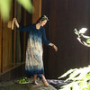 艺术家联名款 牧衣游原创吊蓝染手绘印花连衣裙纯棉禅意古朴 欣化 商品缩略图0