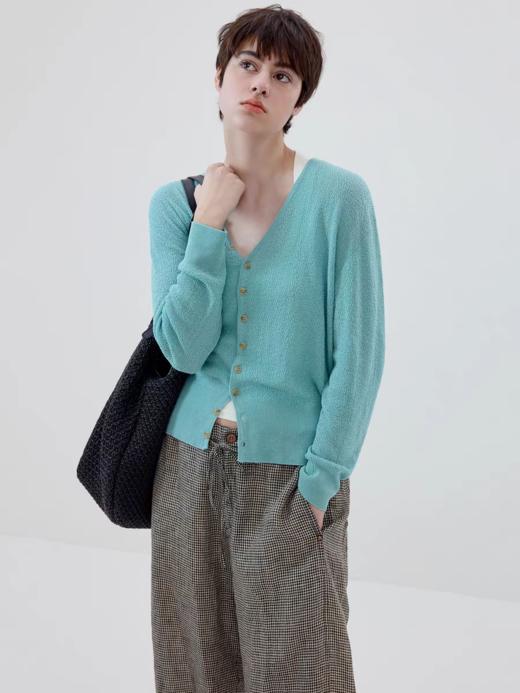 Simple Project/M2603/肌理亚麻修身开衫 商品图2