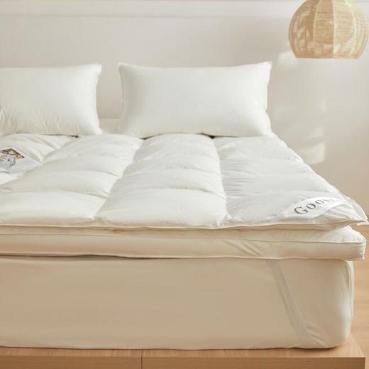 日式无印羽绒床垫良品软垫蓬松酒店羽绒床垫子白色纯色床褥床护垫 商品图1