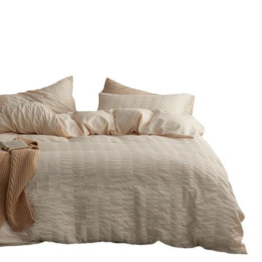 日式无印西川全棉提花水洗四件套良品纯色柔软亲肤床品套件裸睡 商品图4