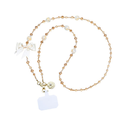 大英博物馆 欧洲文化艺术系列 山茶花 香槟金长款手机绳 商品图4