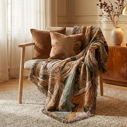 V&A博物馆 工艺美术大师系列草莓小偷提花线毯盖毯 茛苕提花线毯盖毯 商品图1