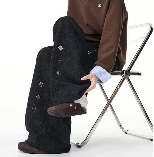 F0306104新款弯刀裤刺绣2色高品质休闲运动裤 商品图7