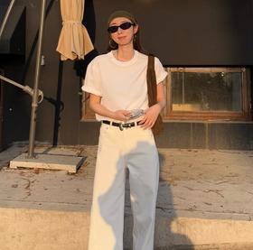 老米优品🎈加购车一起拍下，2件78元！A类面料，0甲醛10A级抗菌，三本针缝纫！《100%棉🍃 男女情侣基础款小白T》重磅纯净棉 长袖/短袖T恤 男女同款 经典好穿 全能打底