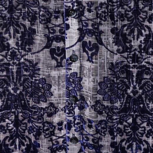 SDSA男装2026新款高贵轻奢时尚简约植绒花卉立领长袖衬衫百搭宽松 商品图2