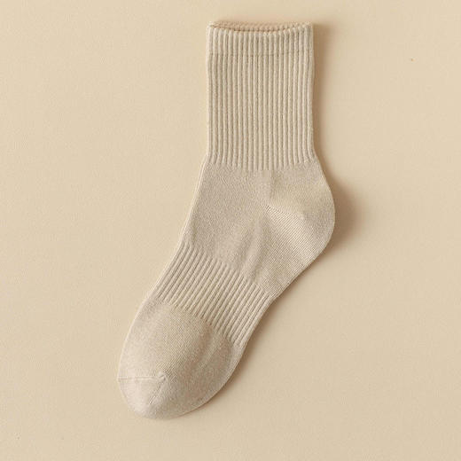 日式无印男士束腰中长袜良品棉质袜子秋冬中长筒袜透气休闲男袜 商品图3