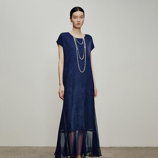 【林栖设计小店】 一帘幽梦|多色拼桑蚕丝飞片2026夏新款毛织连衣裙1962080 商品图9