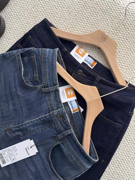 F030686休闲弹力耐磨中高腰修身直筒牛仔长裤 商品图1