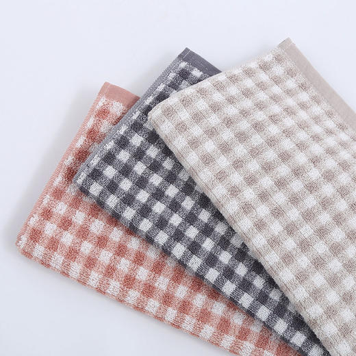 日式无印毛巾全棉良品格纹毛巾毛圈柔软毛巾浴室简约格子红色面巾 商品图2