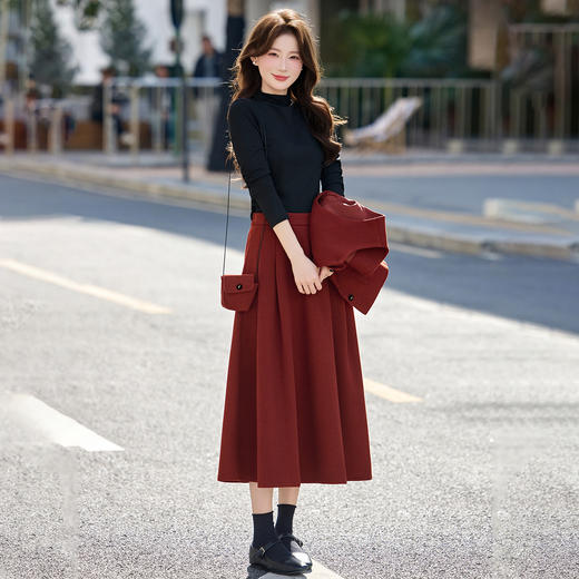 春季新款时尚气质马甲打底衫半裙三件套 YF2699 商品图3