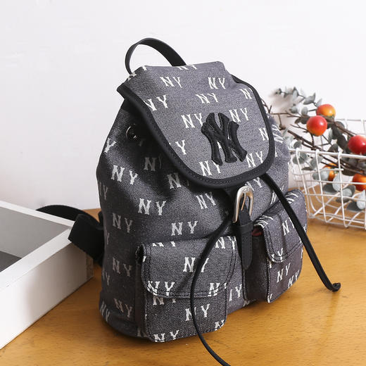 MLB 牛仔满印老花双肩包男女同款情侣款BKM06 商品图6