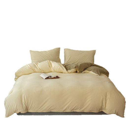 无印西川良品纯棉针织棉四件套纯色拼色新疆天竺棉裸睡全棉日式 商品图4