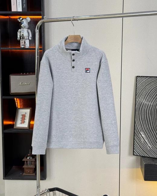 F0306111新款休闲商务风三粒扣立领加厚打底长袖四色男女同款卫衣 商品图5