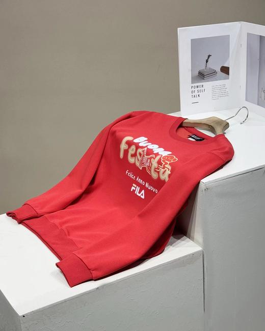 F0306125情侣套头卫衣精梳棉面料26春新年男女同款红色上衣 商品图9