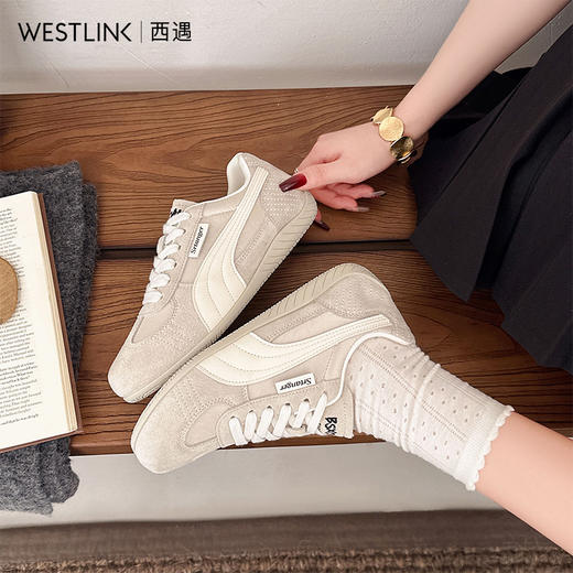 西遇德训鞋女2026新款春季超火阿甘女鞋圆头厚底百搭休闲运动板鞋P0066290 商品图1