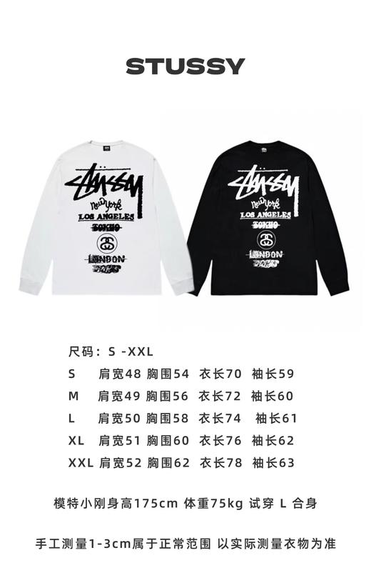 F030682城市巡游字母logo印花情侣圆领长袖T恤 商品图5