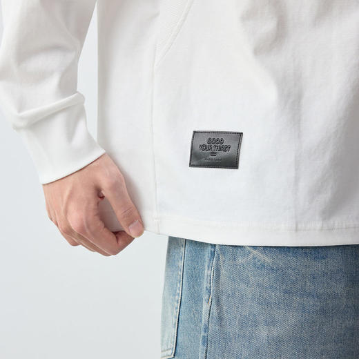 墨麦客男装城市运动长袖t恤男2026春新款螺纹拼接男士上衣75185. 商品图3