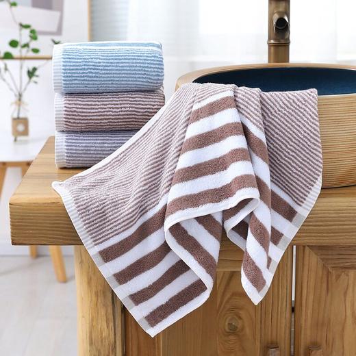 日式无印全棉渐变条毛巾良品条纹无捻纱浴室毛巾柔软洗脸面巾毛圈 商品图0