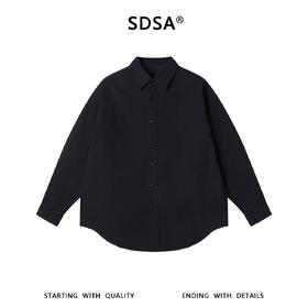 SDSA男装2026新款高贵轻奢韩版不规则压皱纯袖衬衫百搭简约衬衣