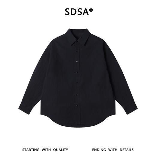 SDSA男装2026新款高贵轻奢韩版不规则压皱纯袖衬衫百搭简约衬衣 商品图0