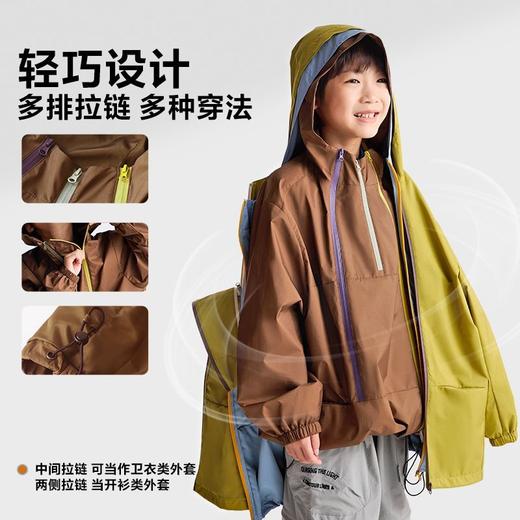 fx-咕噜日记马拉风儿童连帽冲锋衣亲子款2025秋季男童女童防泼水外套PQWT2525 商品图4