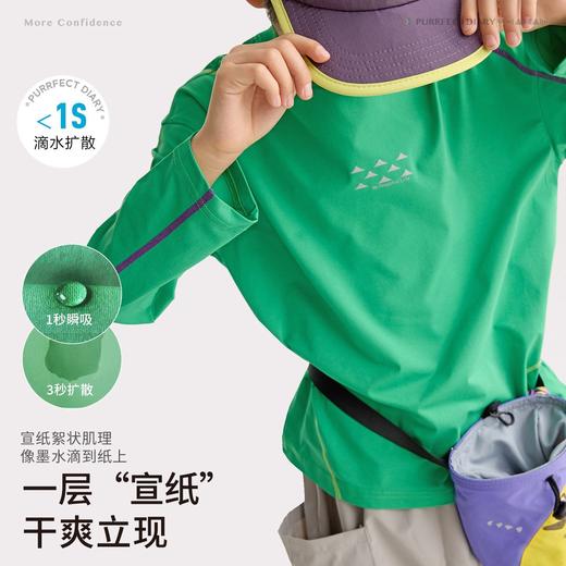 fx-咕噜日记儿童撞色线基础百搭T恤2026春季男女童宣纸速干长袖轻量PCTX2616 商品图1