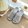 日系无印布艺拖鞋良品纯色情侣静音拖鞋防水男女家用拖鞋防滑春季 商品缩略图3