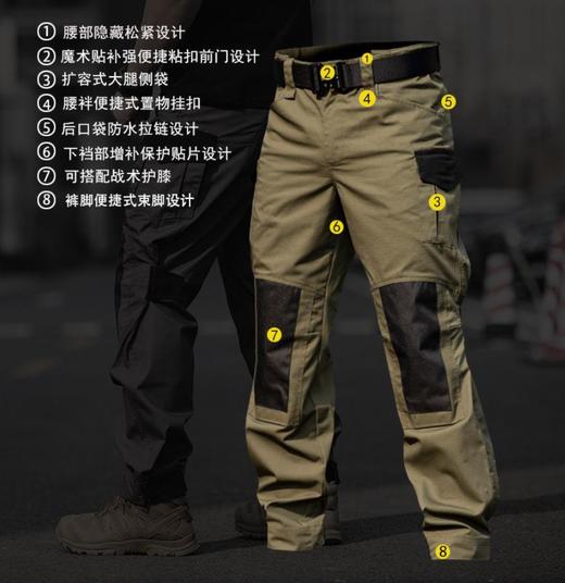 【强袭系列户外战术工装裤】户外直筒战术长裤男防泼水工装裤城市通勤作训裤子yd 商品图2